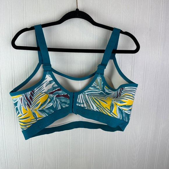 Cacique wire‎ free bra size 42DD painterly palms pattern - Picture 4 of 4